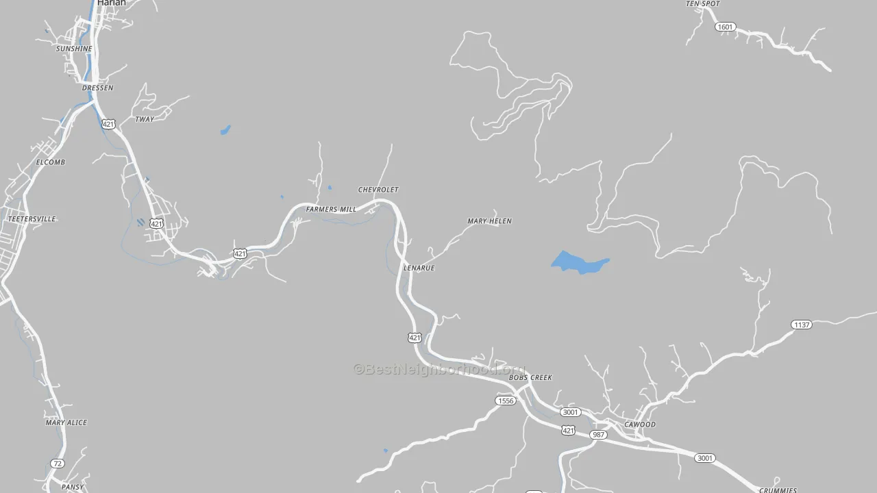 Transit Grade map of Coalgood, KY
