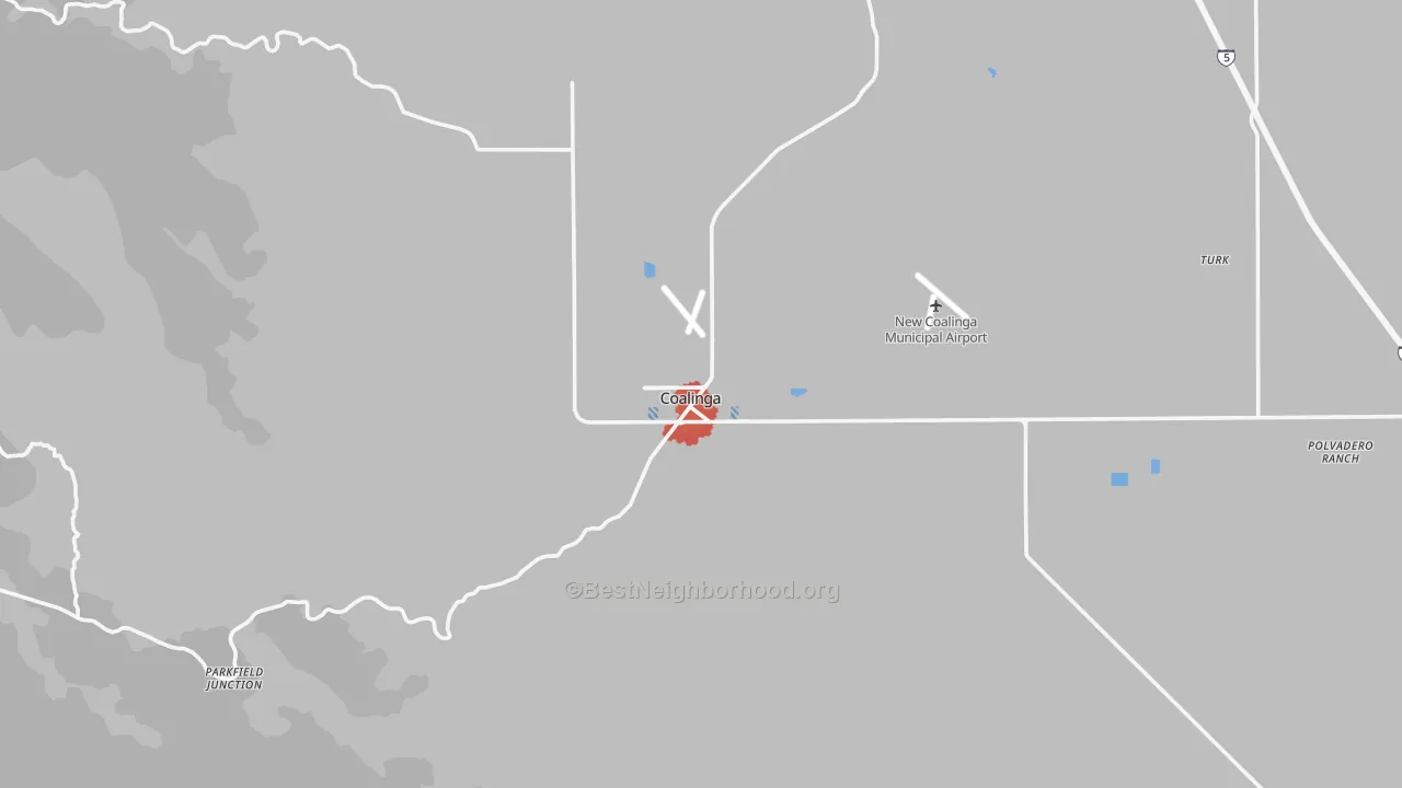 Transit Grade map of Coalinga, CA