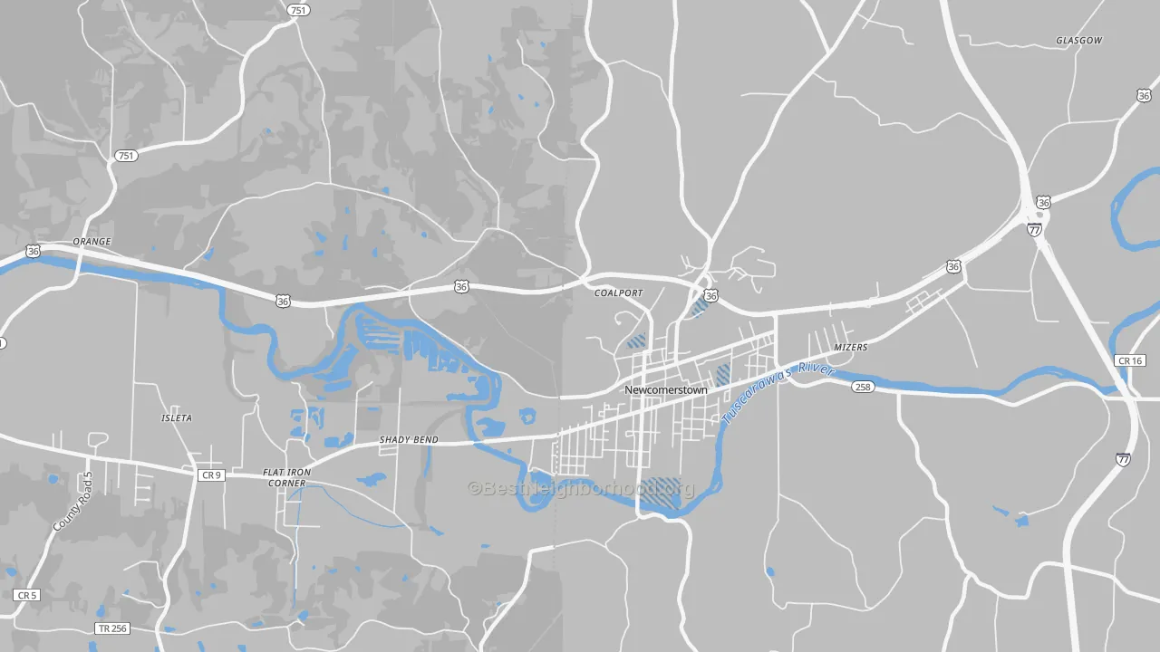 Transit Grade map of Coalport, OH