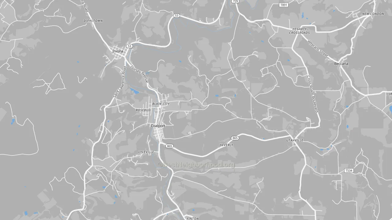 Transit Grade map of Coalport, PA