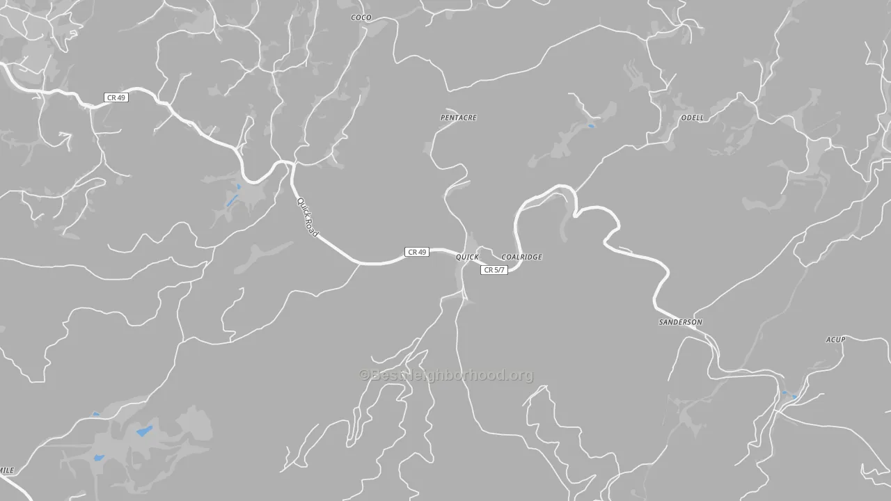 Transit Grade map of Coalridge, WV