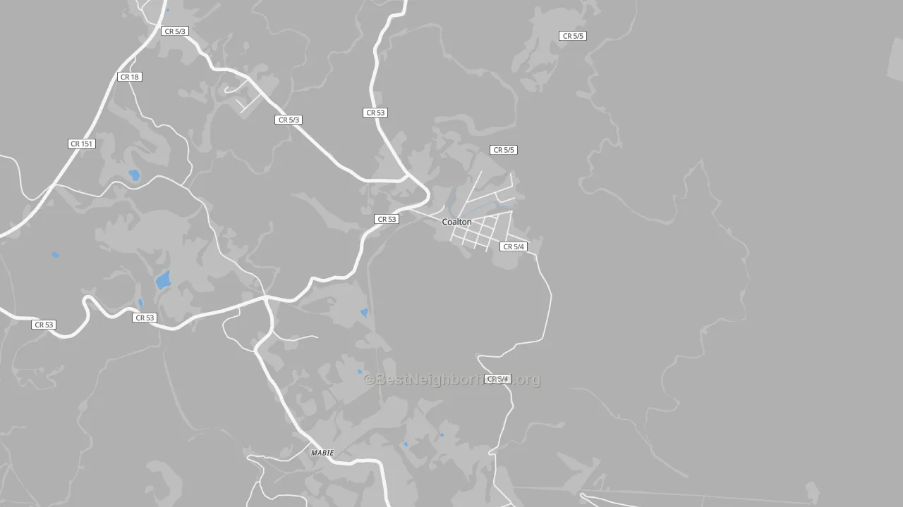 Transit Grade map of Coalton, WV