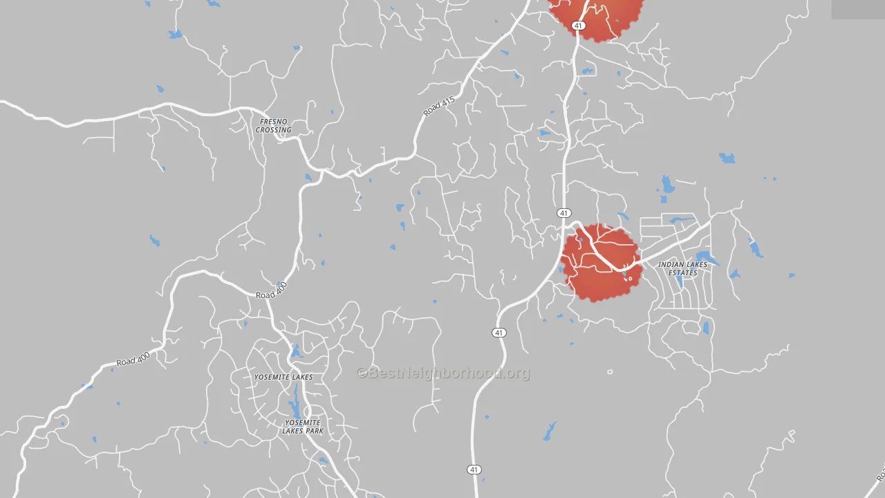 Transit Grade map of Coarsegold, CA