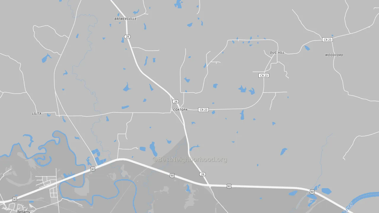 Transit Grade map of Coatopa, AL