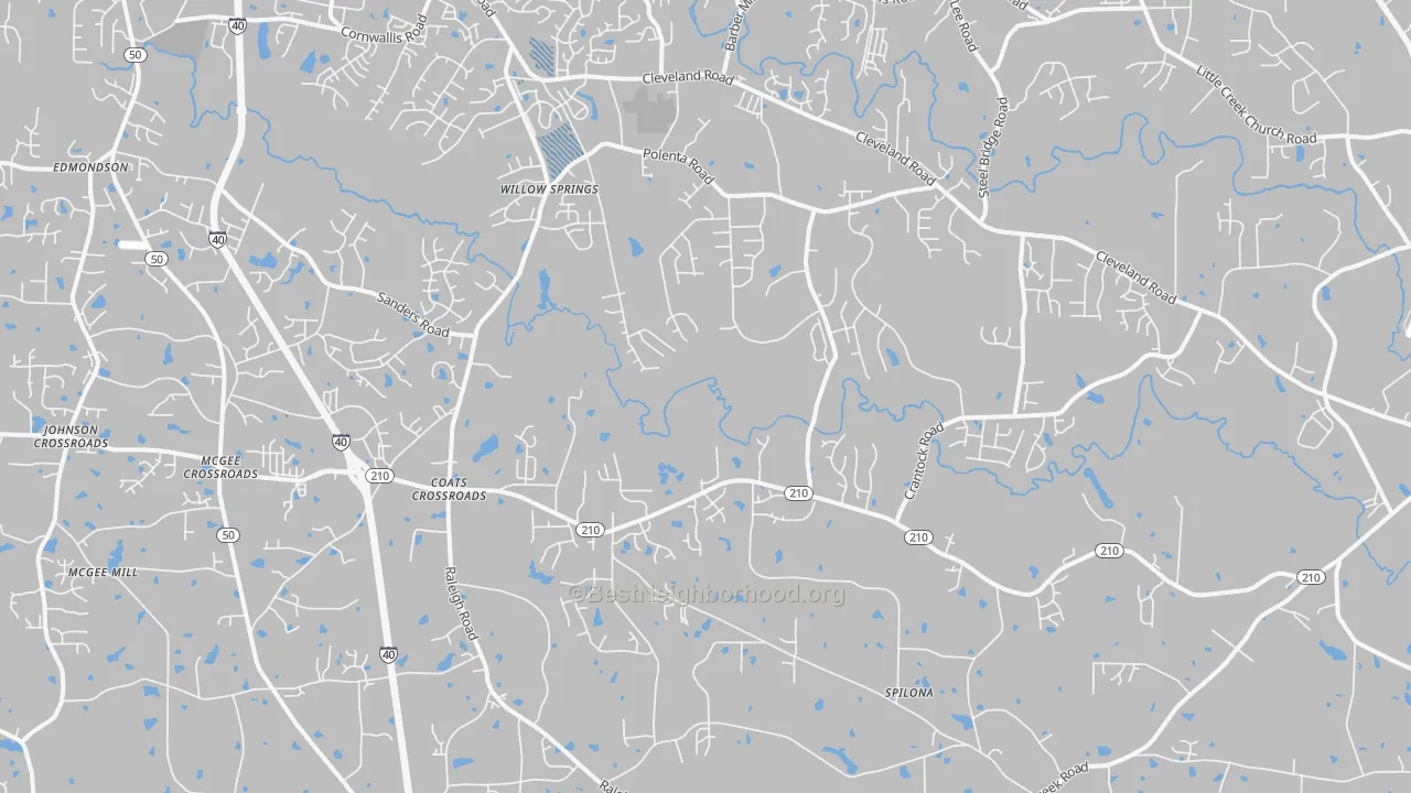 Transit Grade map of Coats Crossroads, NC