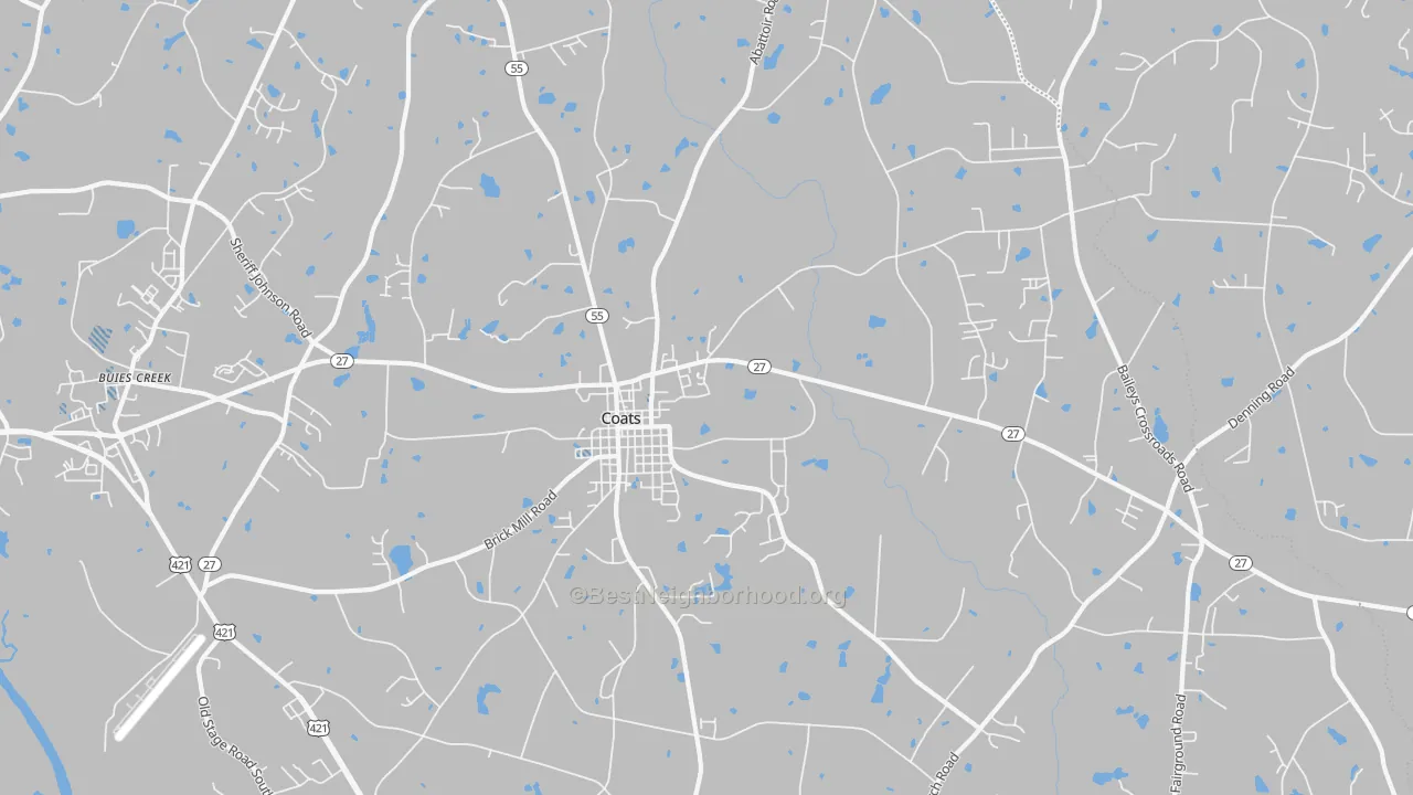 Transit Grade map of Coats, NC