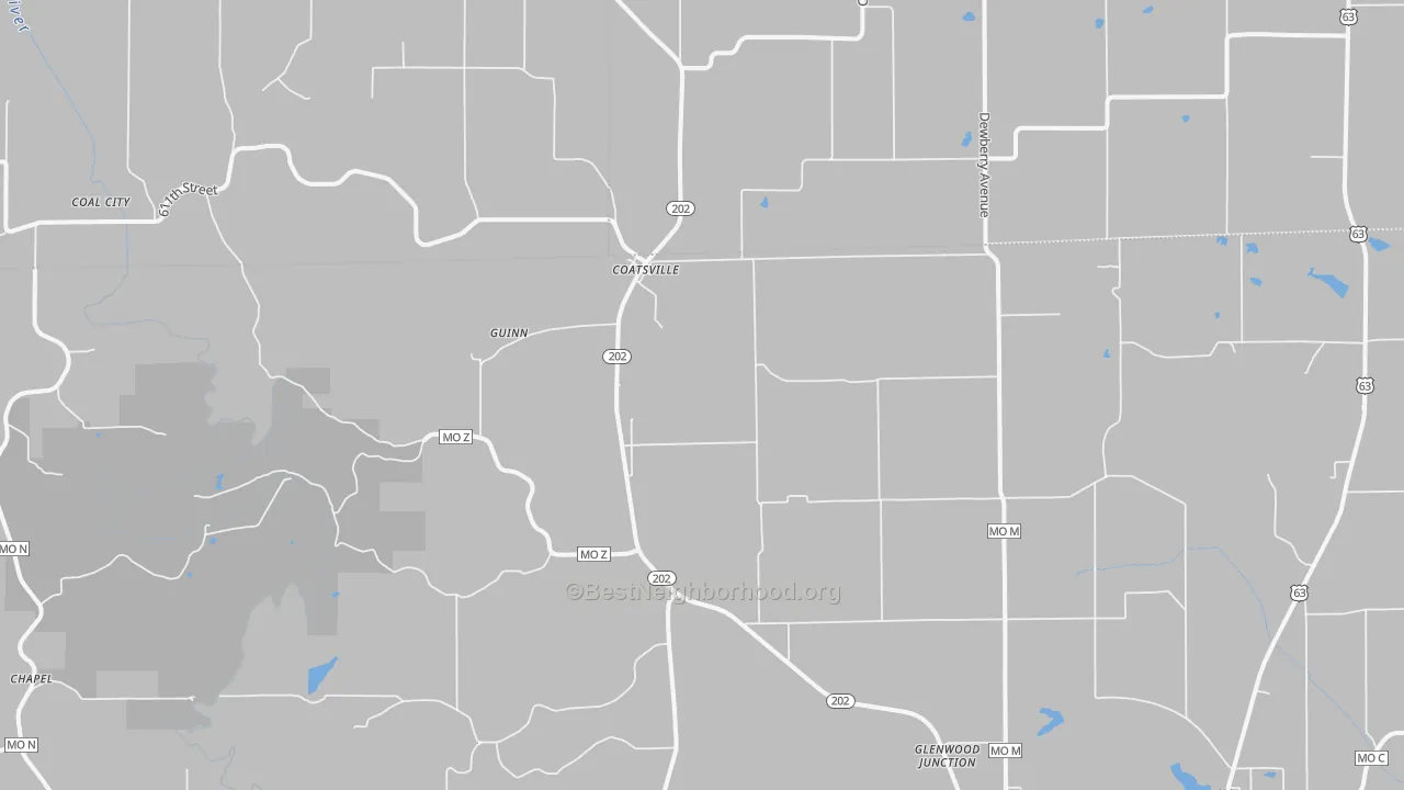 Transit Grade map of Coatsville, MO