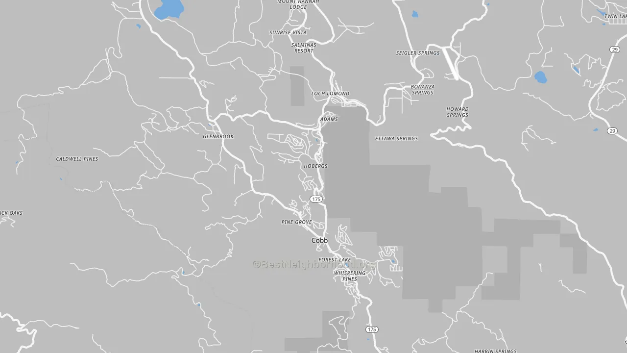Transit Grade map of Cobb, CA