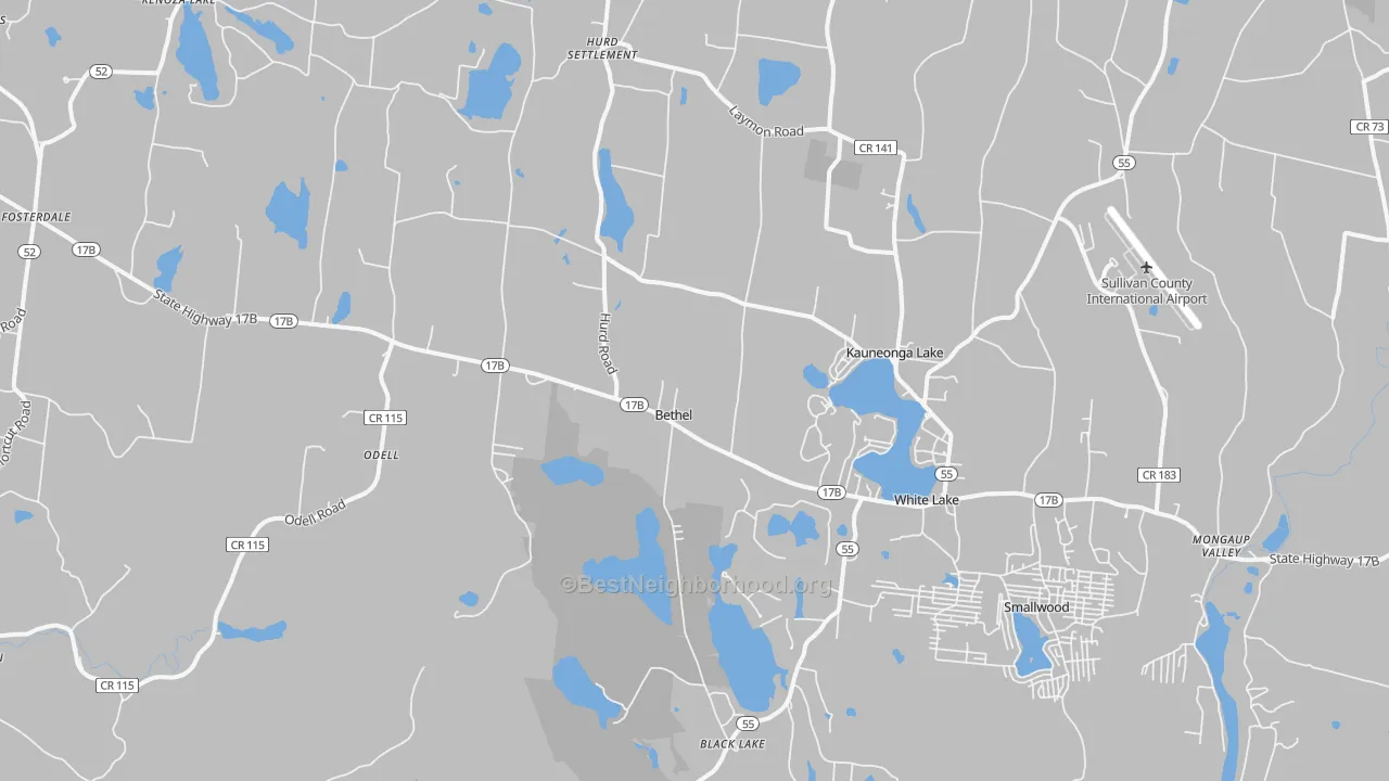 Transit Grade map of Cochecton Center, NY