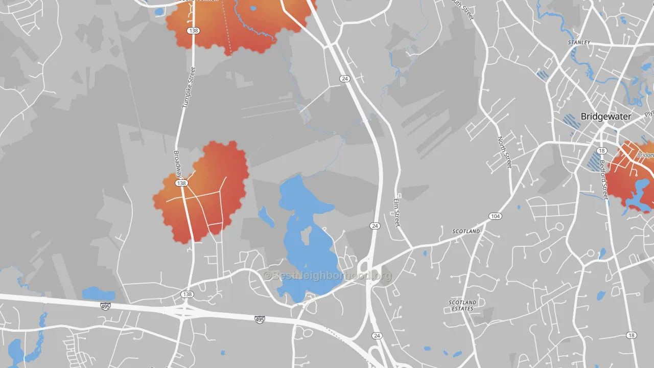 Transit Grade map of Cochesett, MA