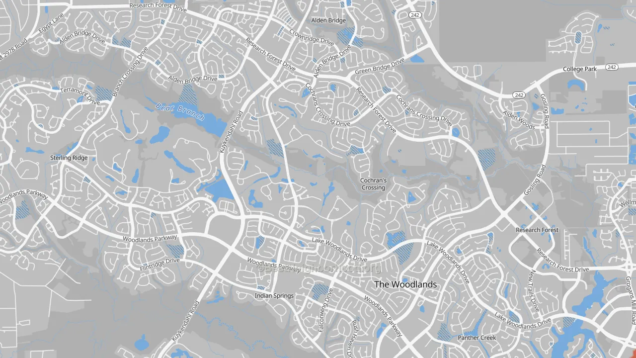 Transit Grade map of Cochran's Crossing, The Woodlands, TX