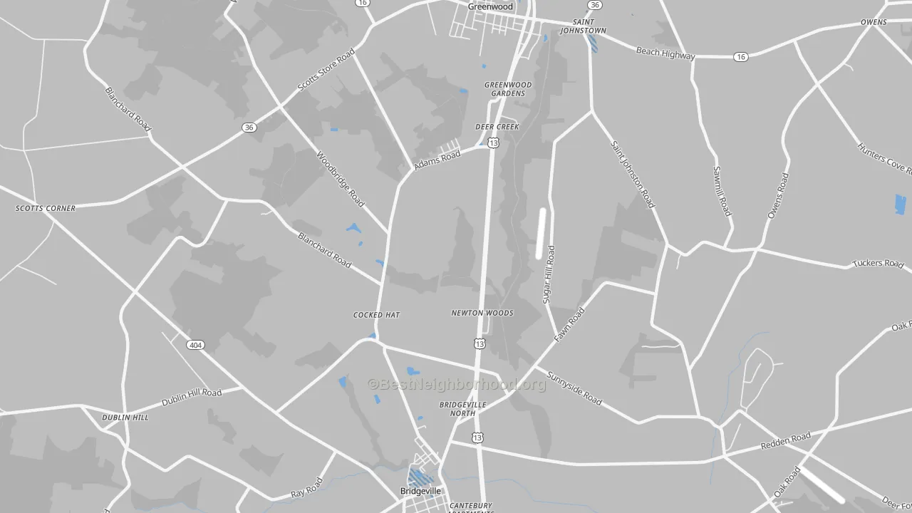 Transit Grade map of Cocked Hat, DE