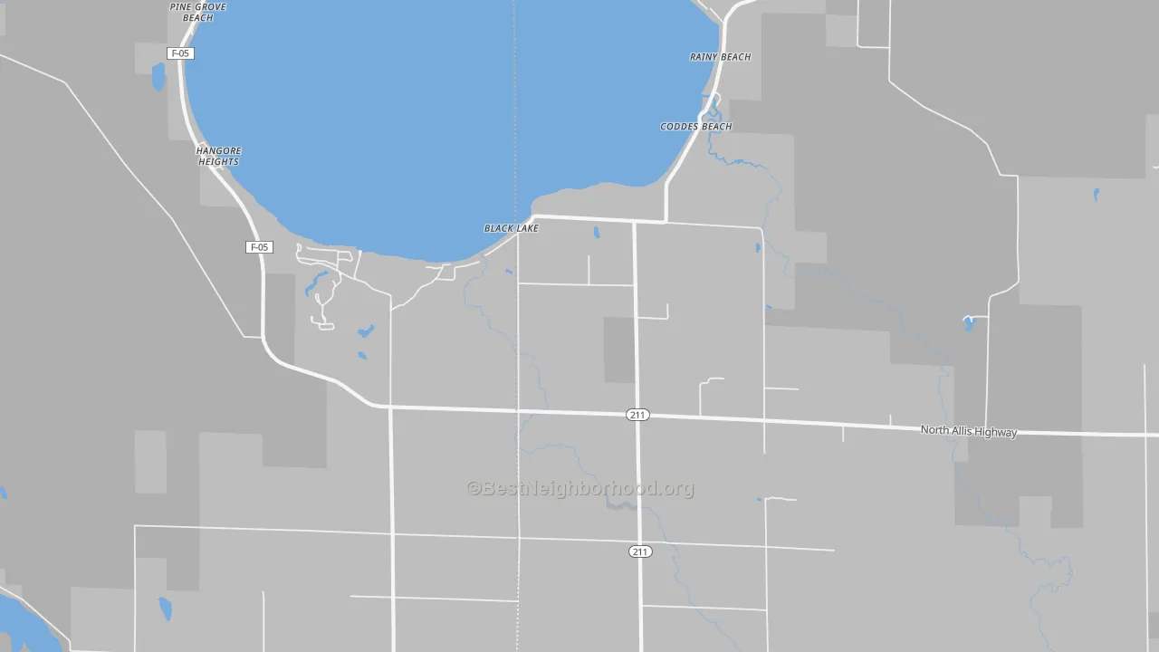 Transit Grade map of Coddes Beach, MI