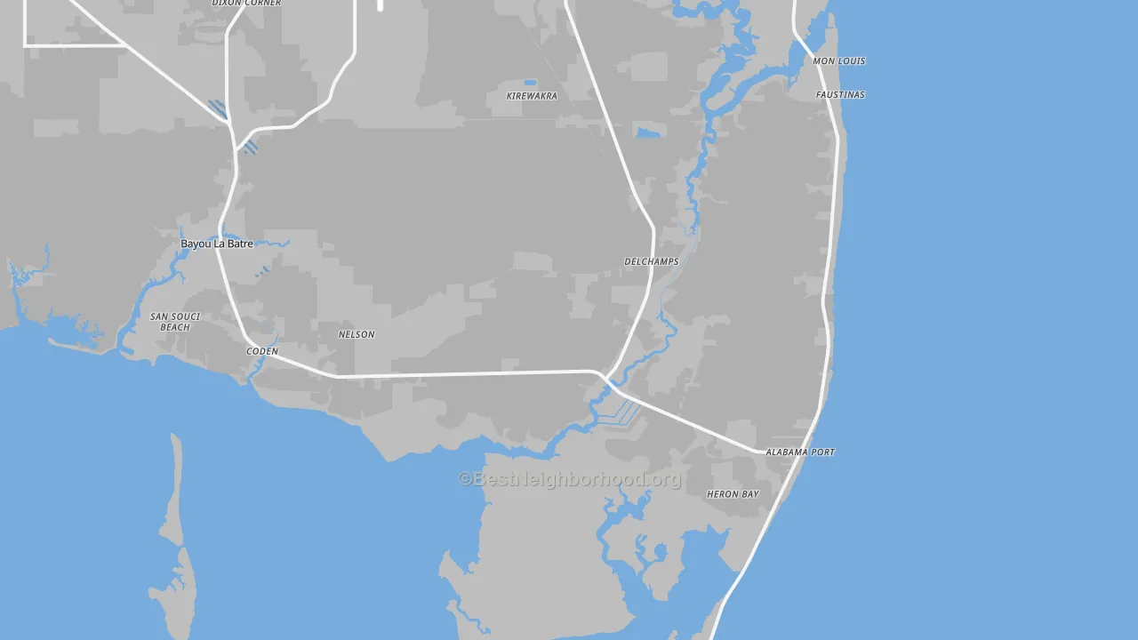Transit Grade map of Coden, AL