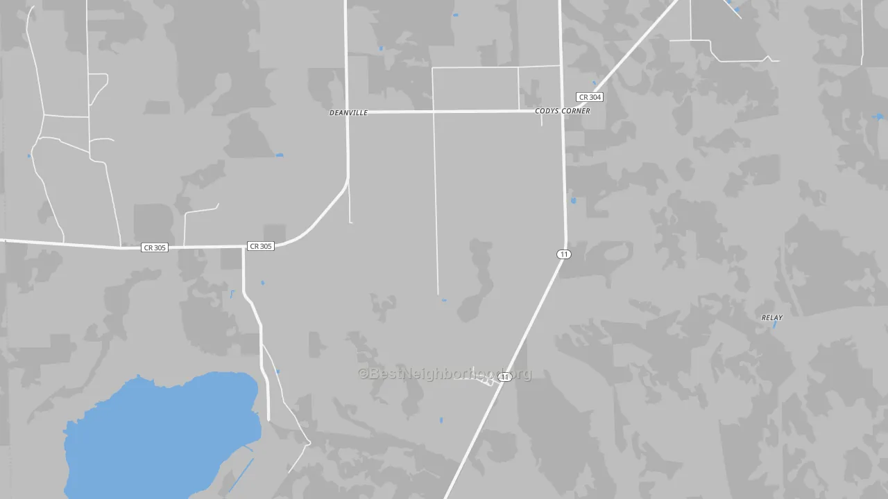Transit Grade map of Codys Corner, FL
