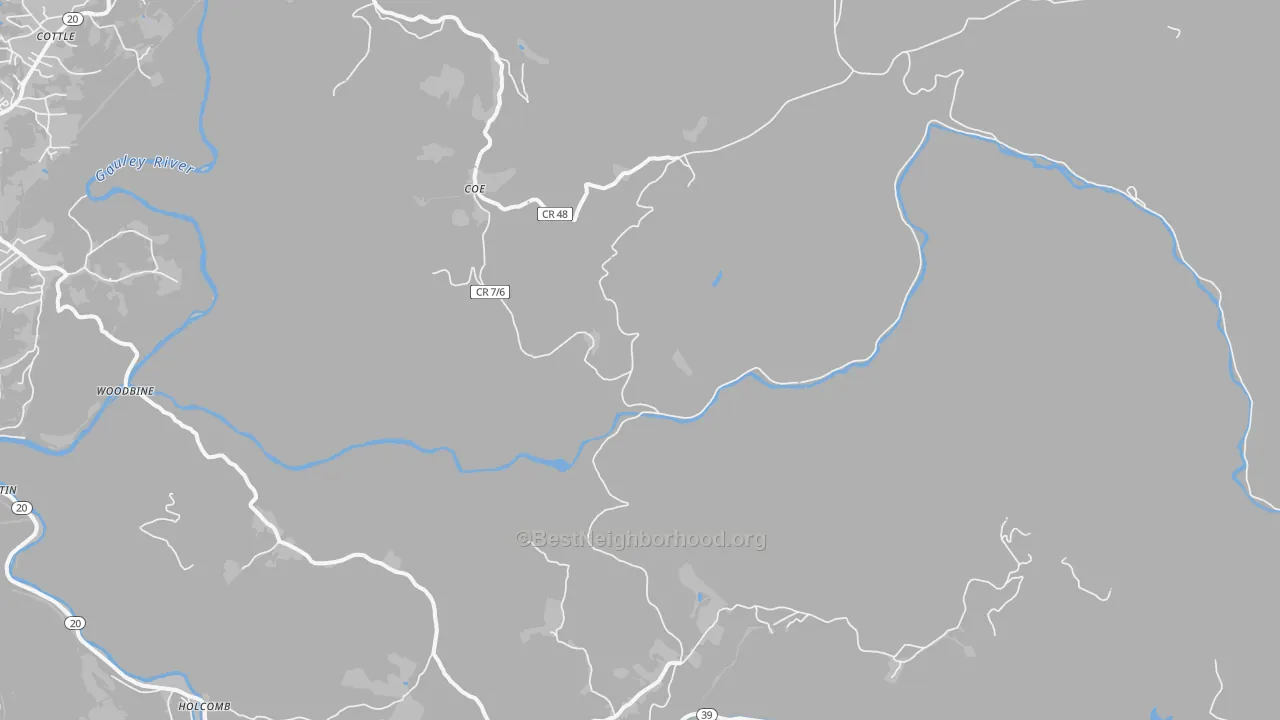 Transit Grade map of Coe, WV