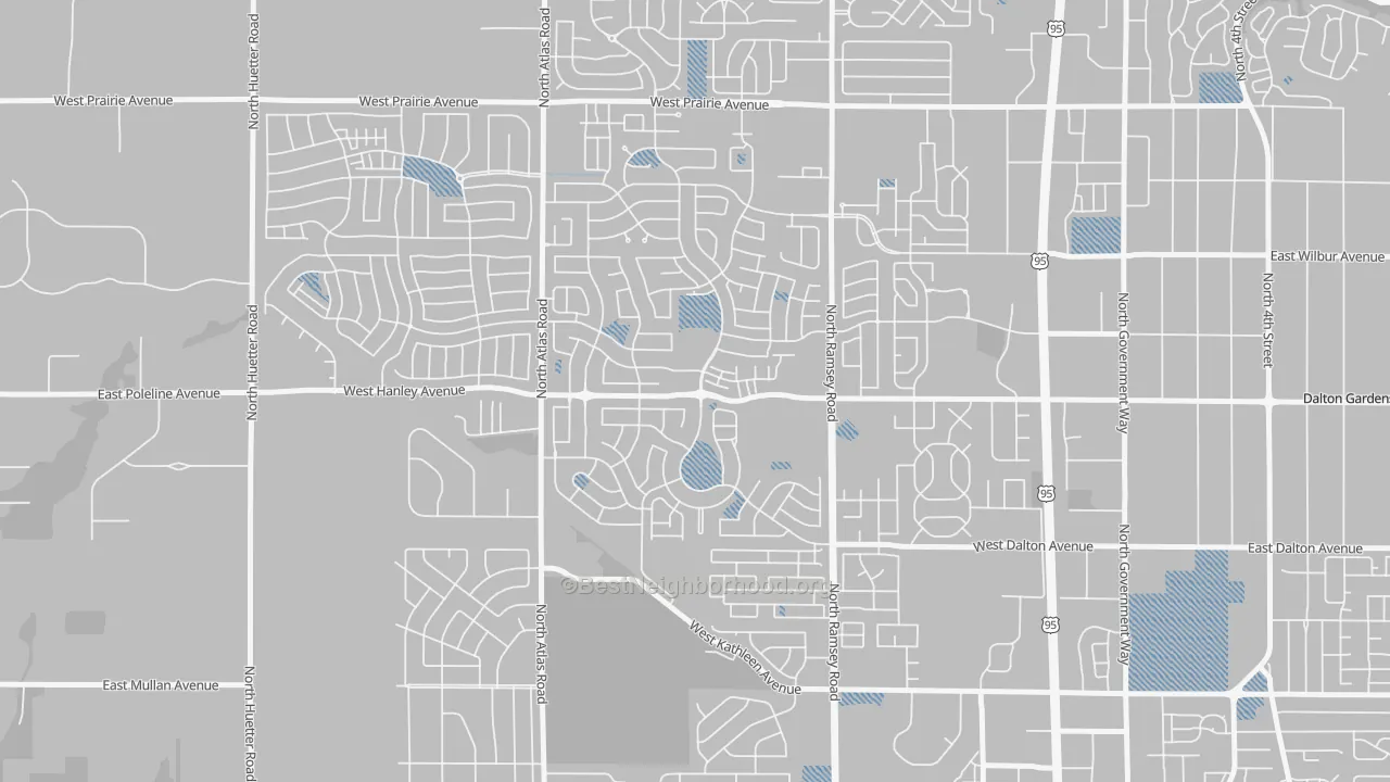 Transit Grade map of Coeur D'Alene Place, Coeur d'Alene, ID