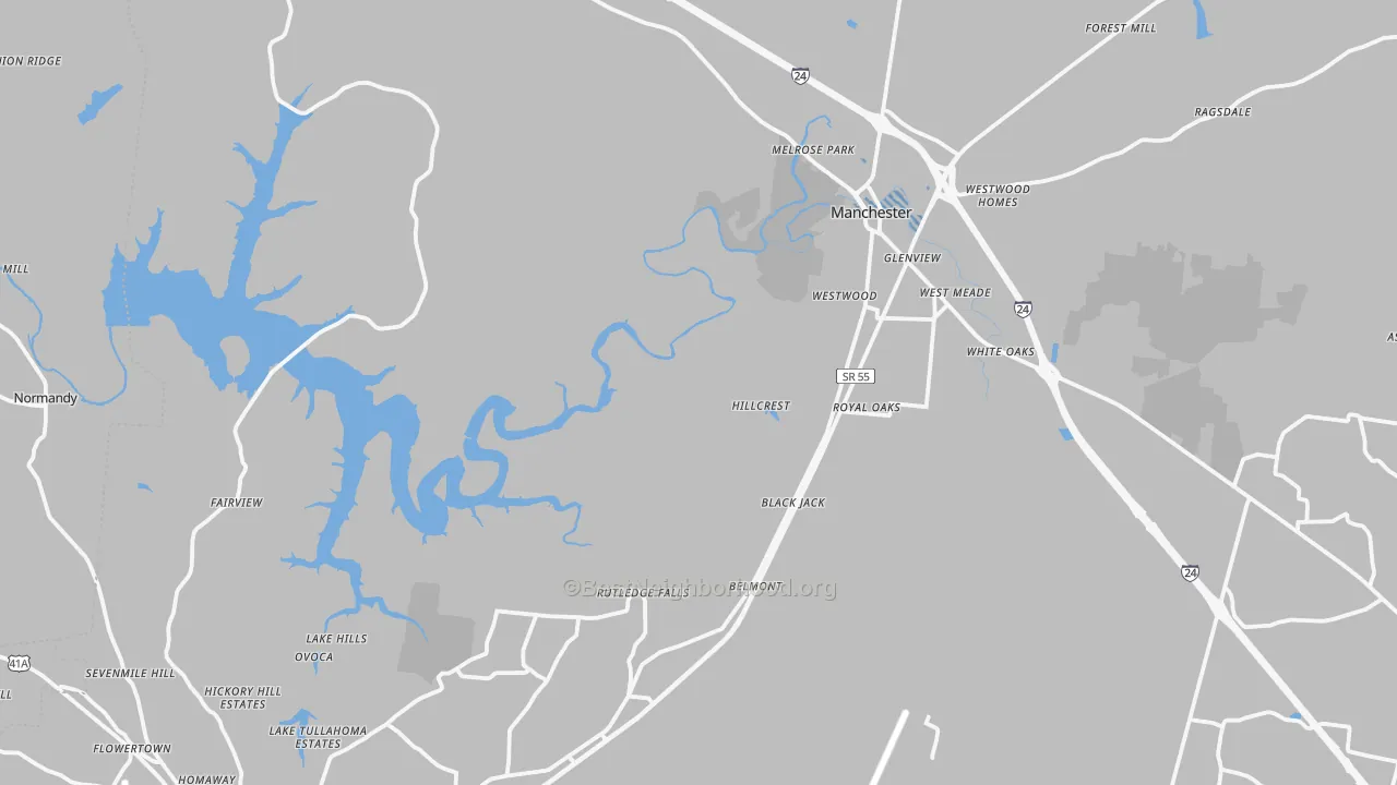 Transit Grade map of Coffee County, TN