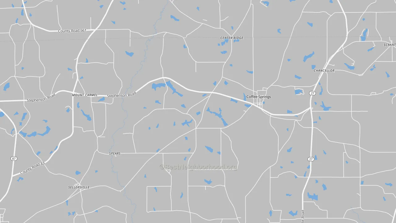 Transit Grade map of Coffee Springs, AL