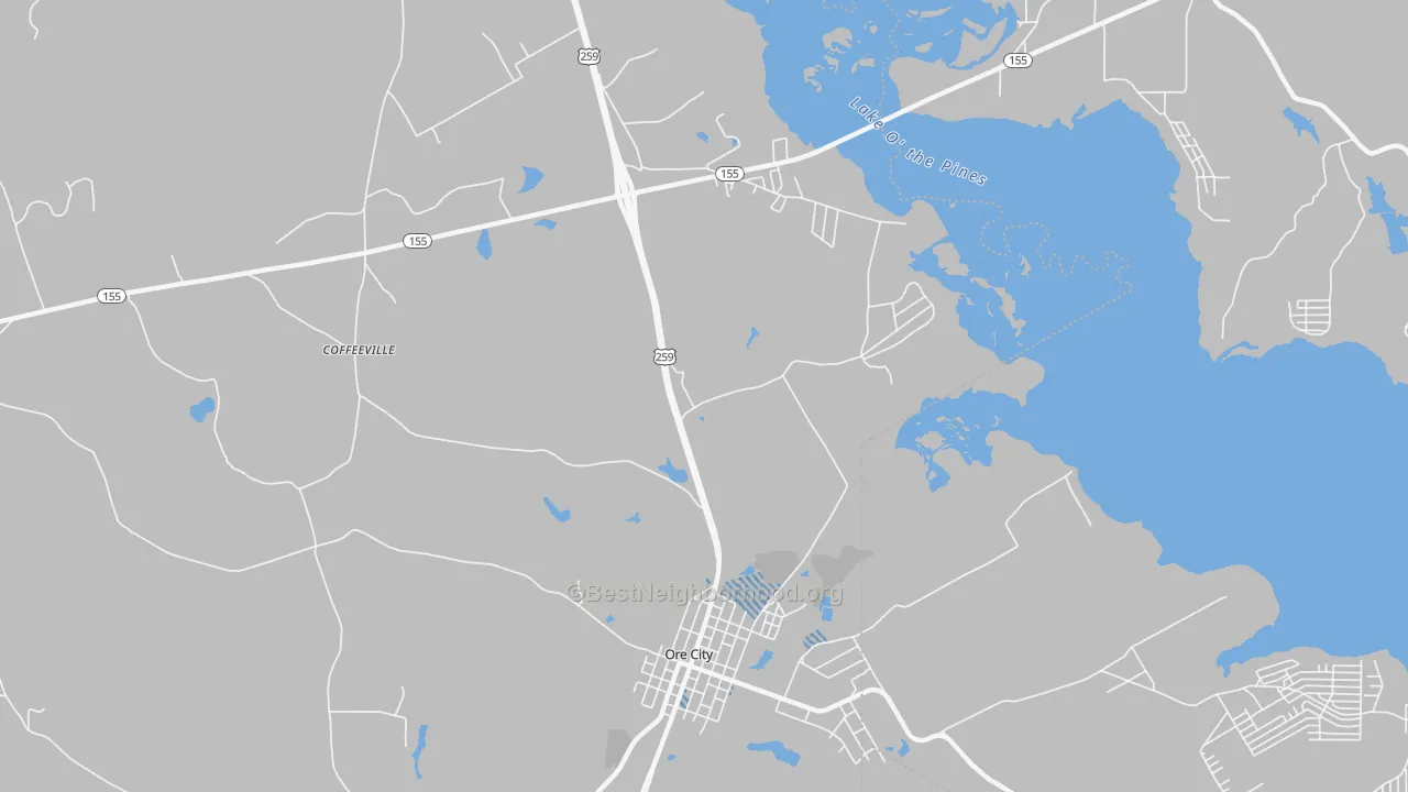 Transit Grade map of Coffeeville, TX
