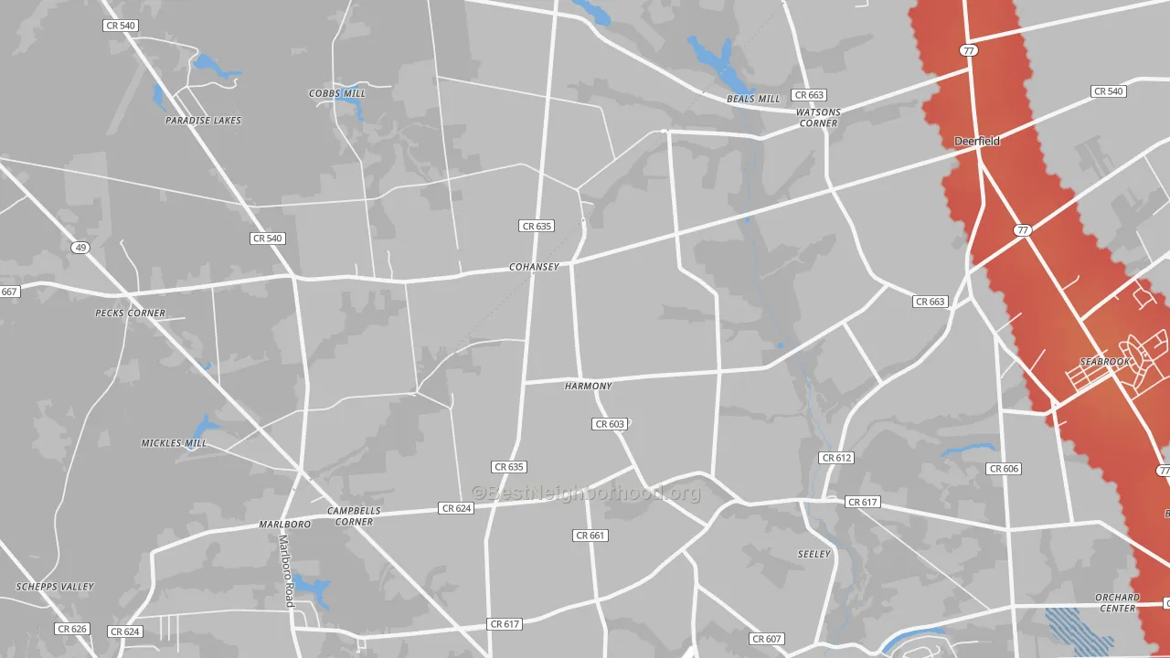Transit Grade map of Cohansey, NJ