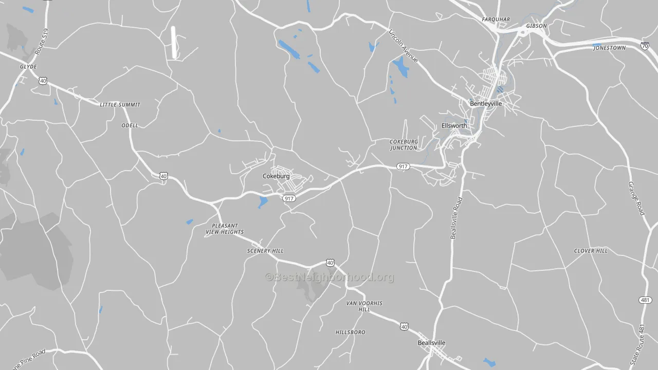 Transit Grade map of Cokeburg, PA