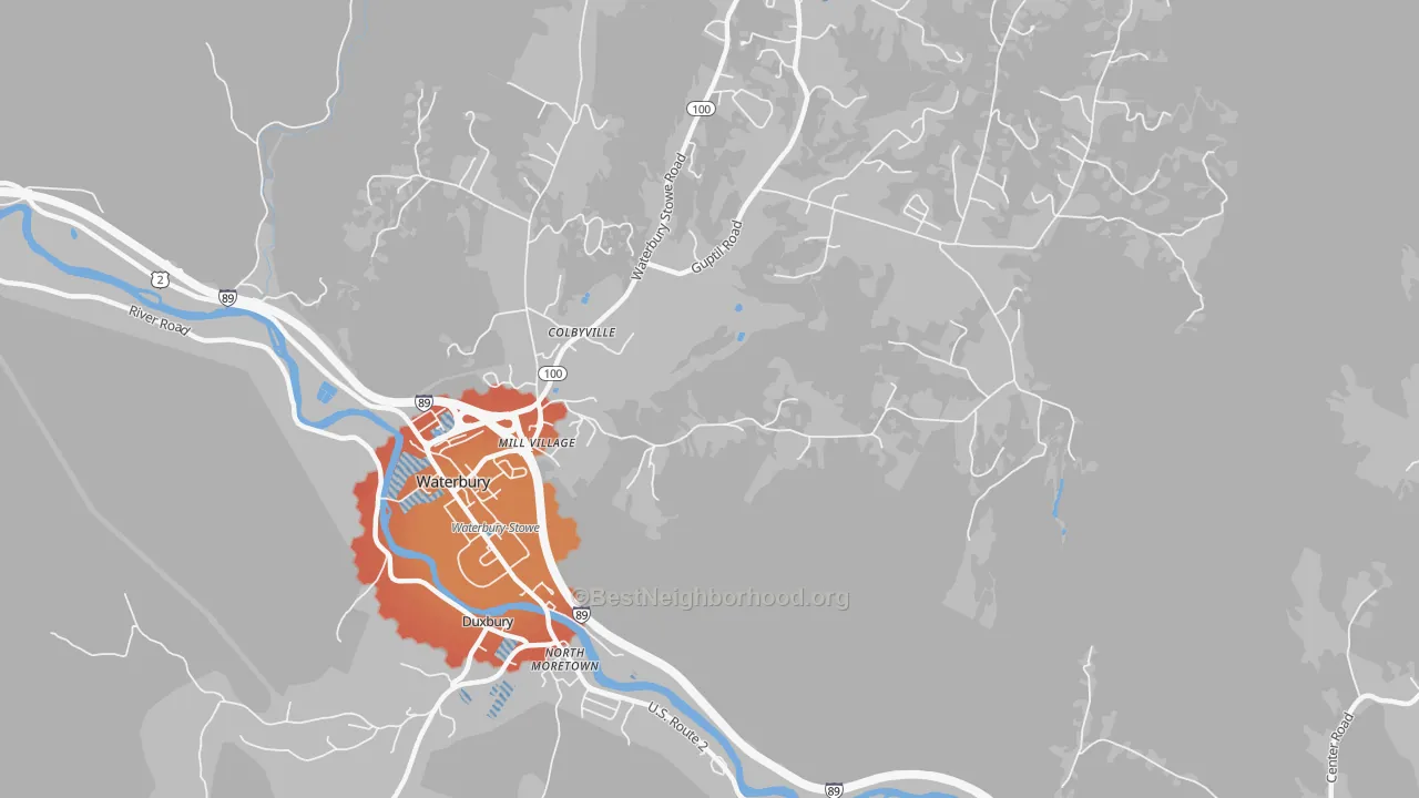 Transit Grade map of Colbyville, VT