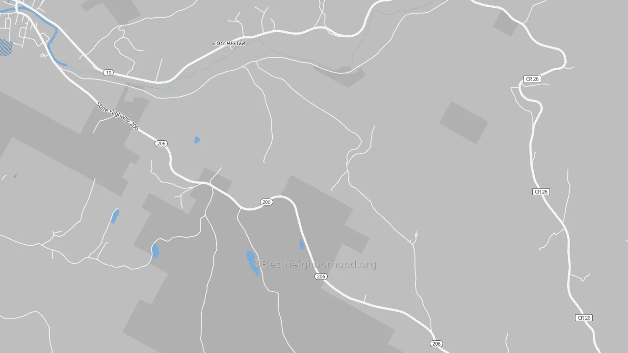 Transit Grade map of Colchester, NY
