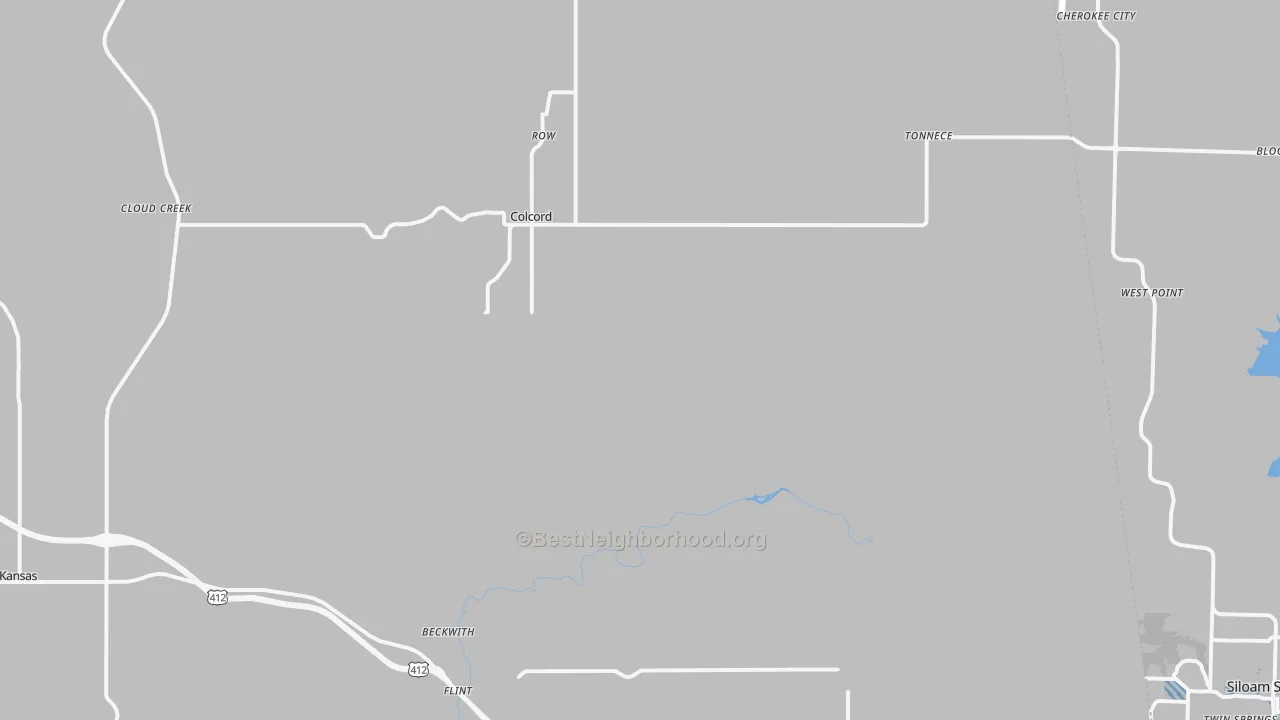 Transit Grade map of Colcord, OK