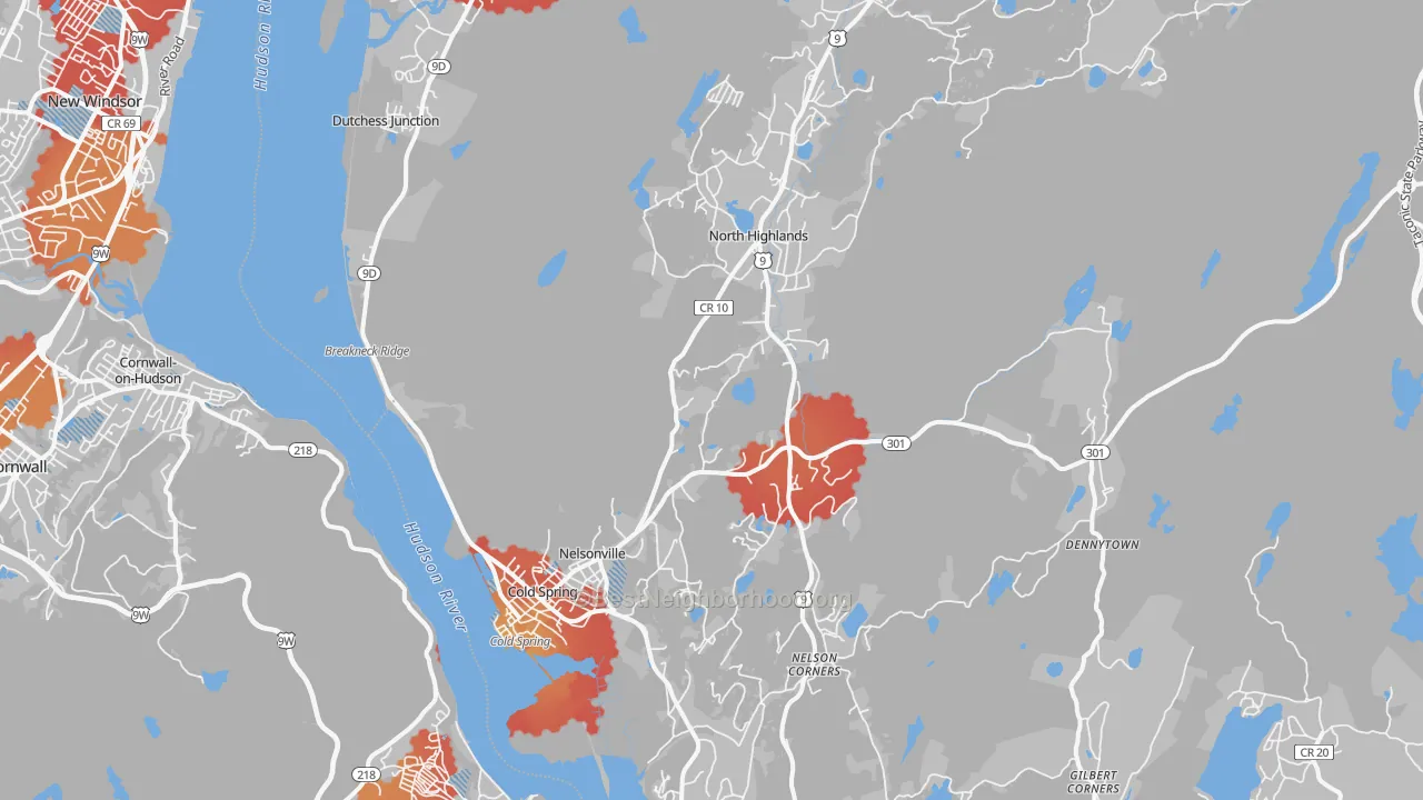 Transit Grade map of Cold Spring, NY