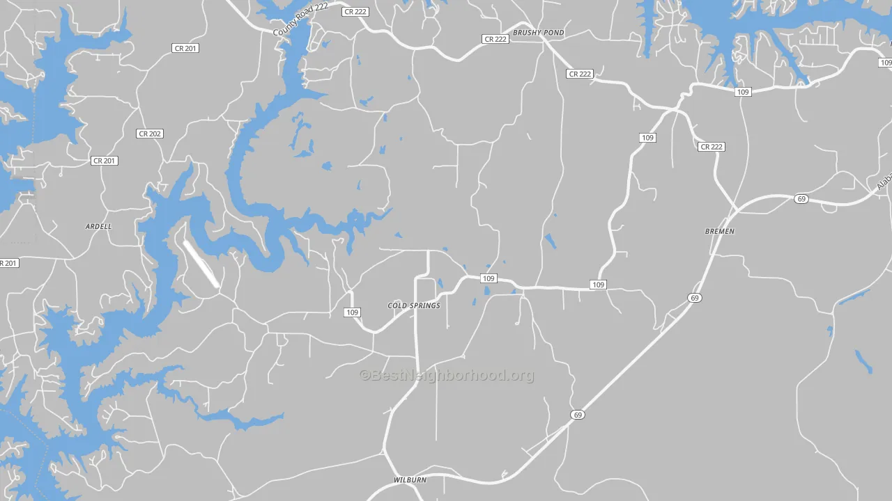 Transit Grade map of Cold Springs, AL