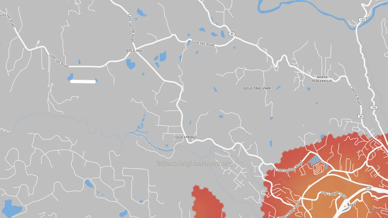 Transit Grade map of Cold Springs, CA