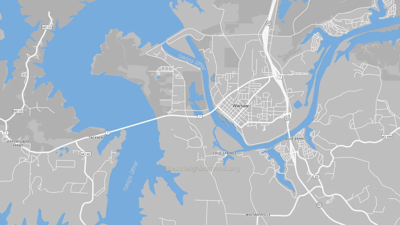 Transit Grade map of Cold Springs, MO