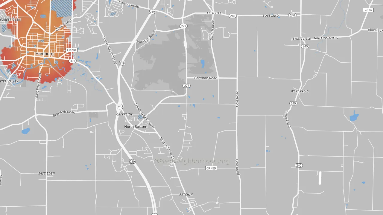 Transit Grade map of Colden, NY