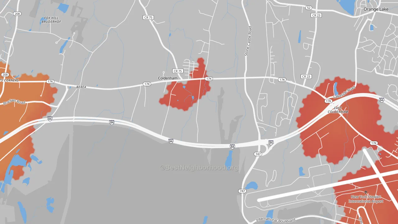 Transit Grade map of Coldenham, NY