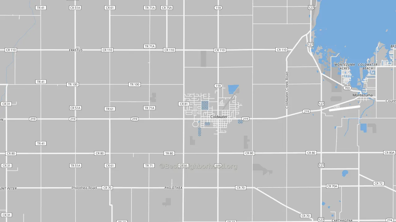 Transit Grade map of Coldwater, OH