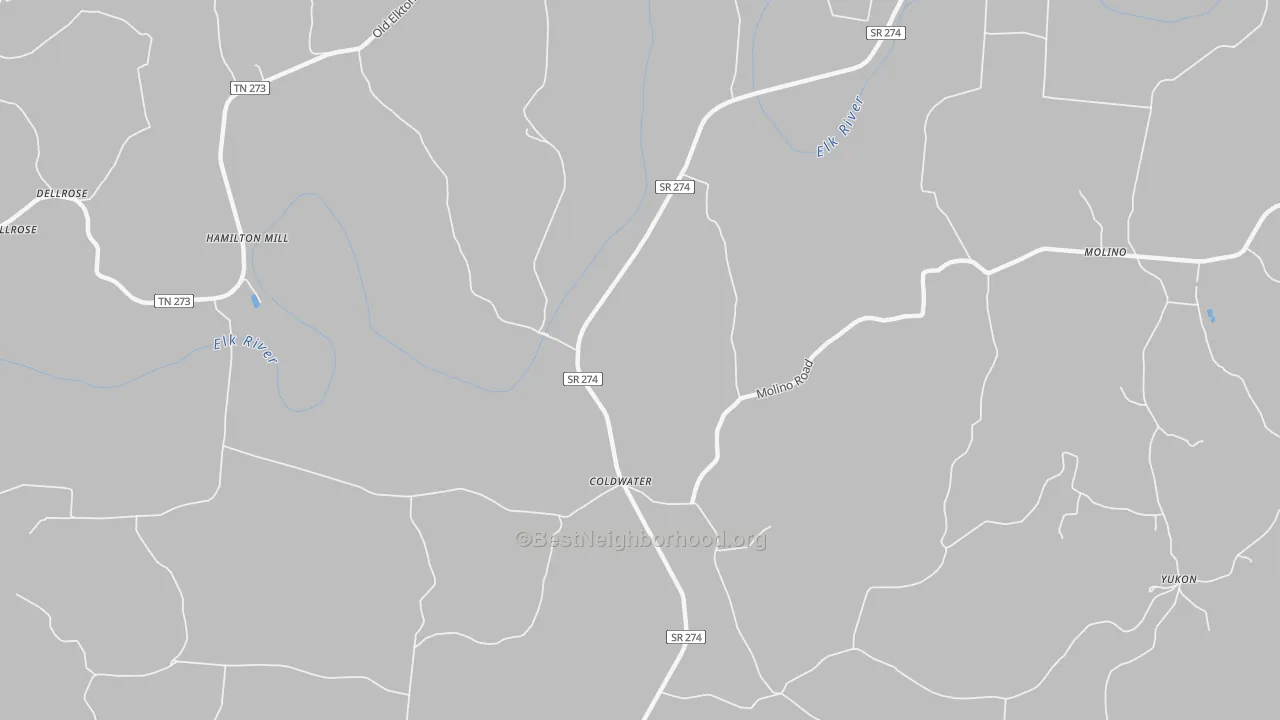 Transit Grade map of Coldwater, TN