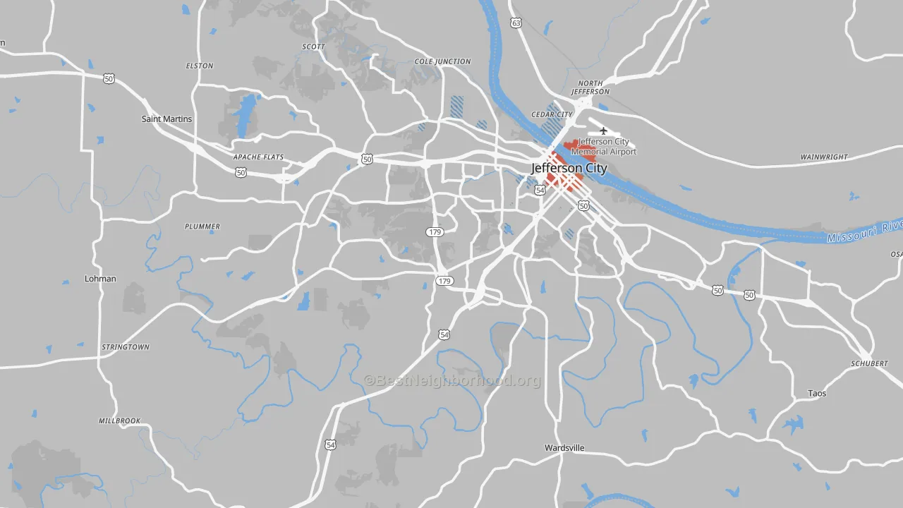 Transit Grade map of Cole County, MO
