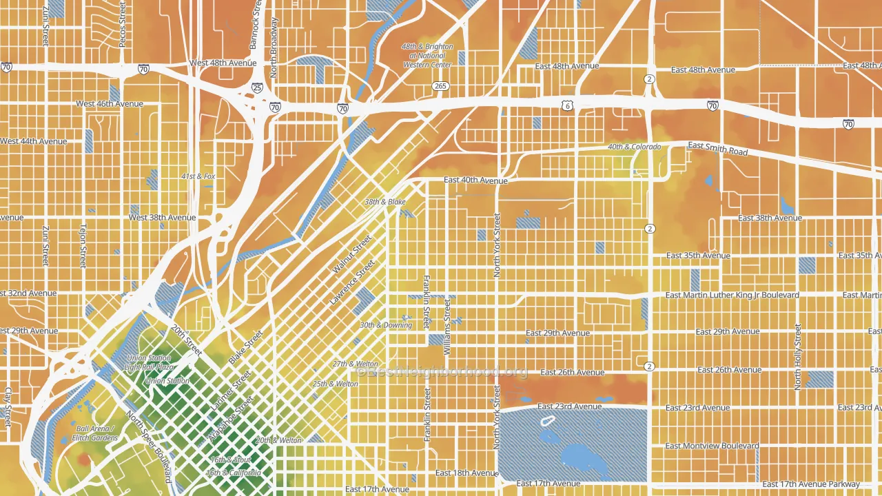 Transit Grade map of Cole, Denver, CO