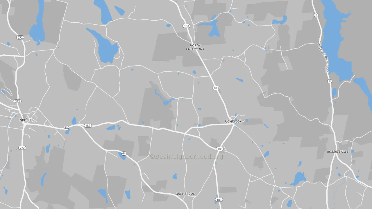 Transit Grade map of Colebrook, CT