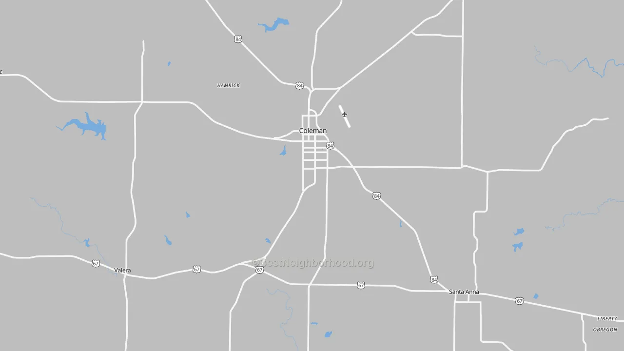 Transit Grade map of Coleman County, TX