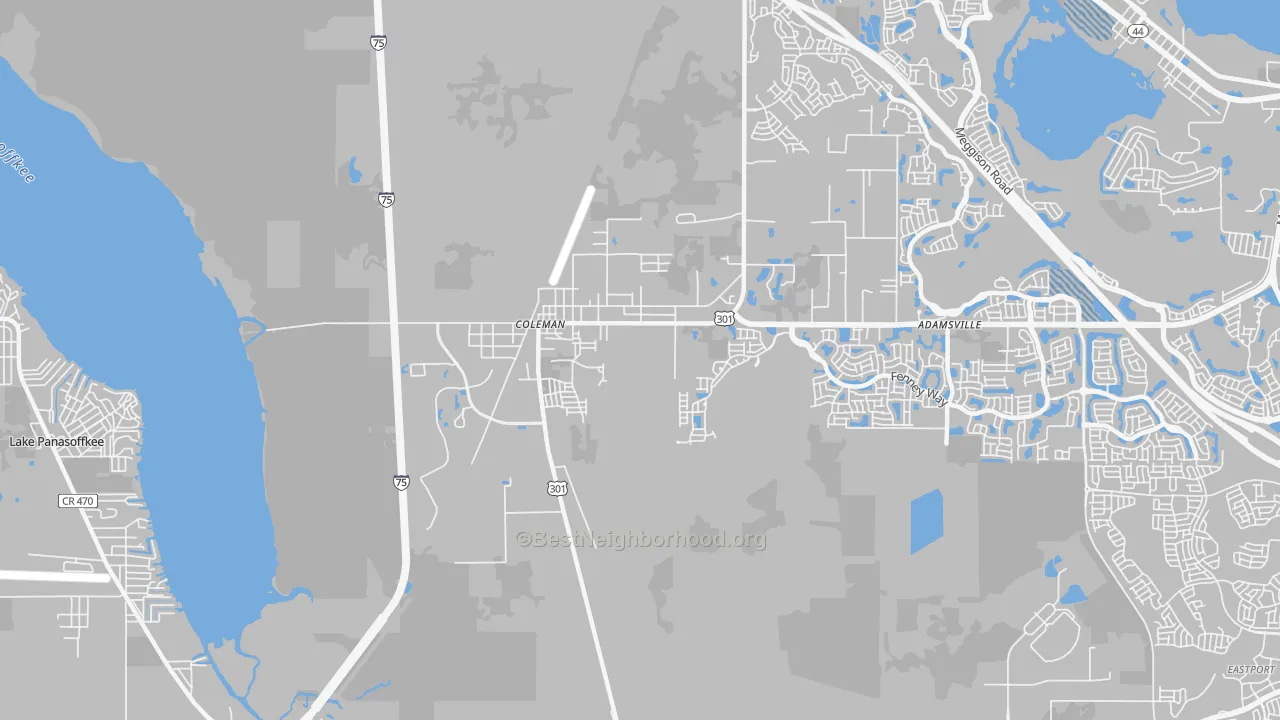 Transit Grade map of Coleman, FL
