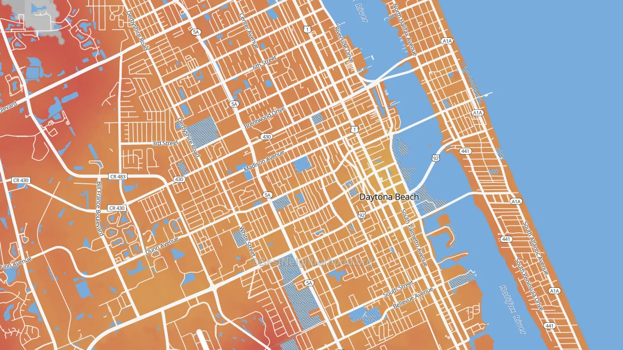 Transit Grade map of Colemans Daytona, Daytona Beach, FL