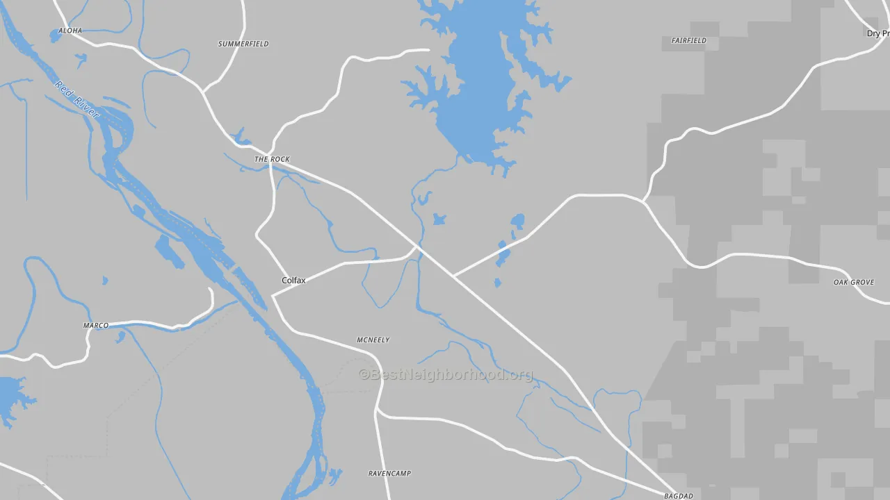 Transit Grade map of Colfax, LA