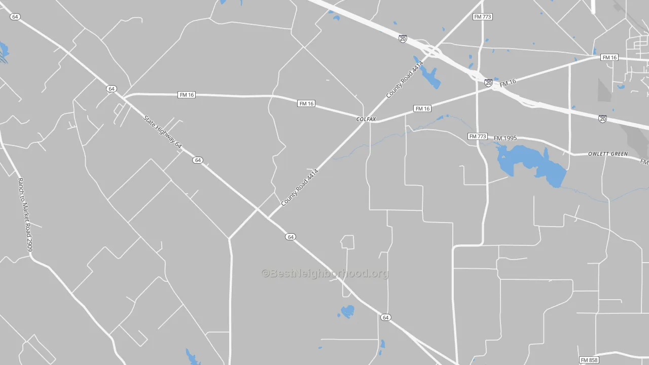 Transit Grade map of Colfax, TX