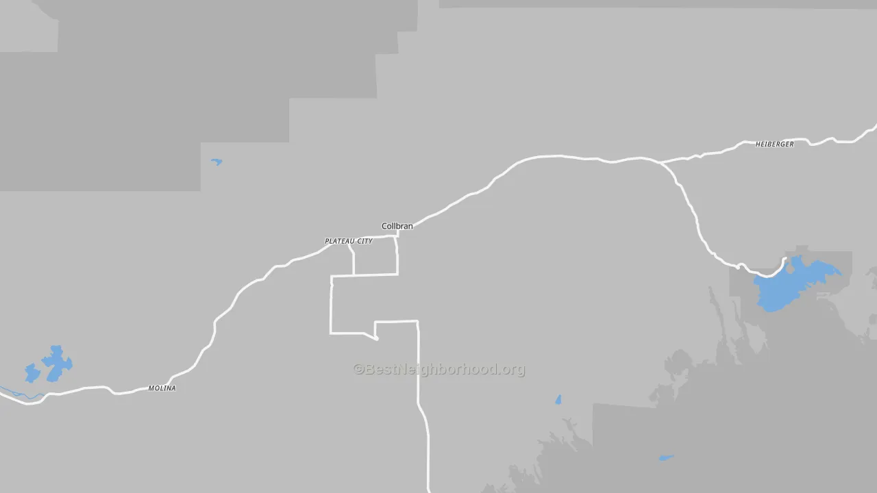 Transit Grade map of Collbran, CO