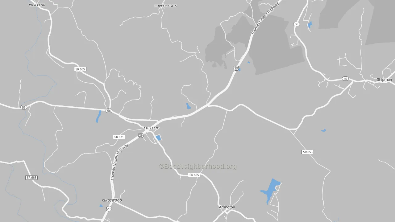 Transit Grade map of Colleen, VA