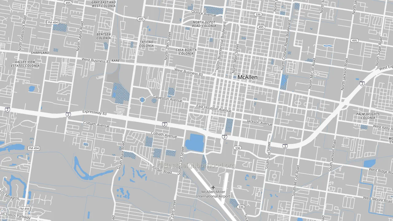 Transit Grade map of College Heights, McAllen, TX