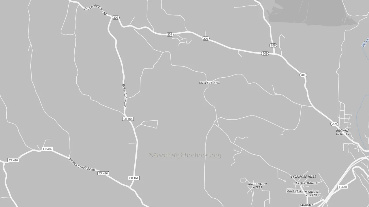 Transit Grade map of College Hill, OH