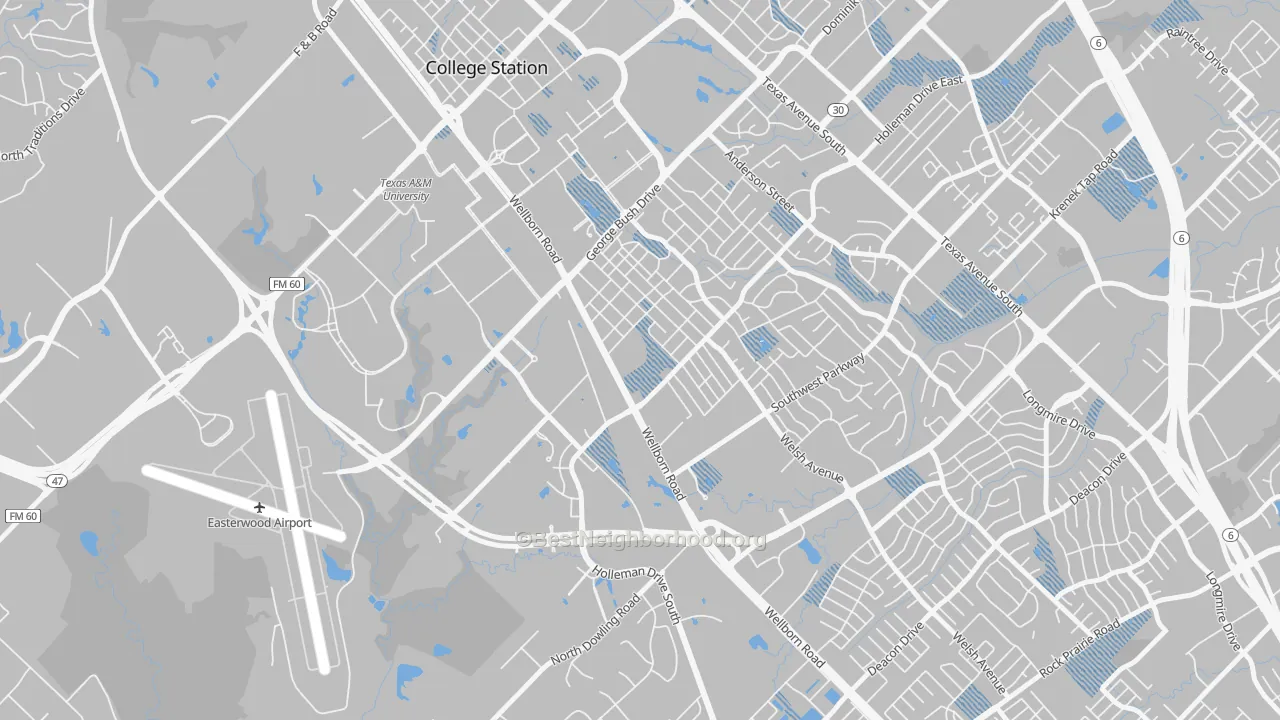 Transit Grade map of College Park, College Station, TX